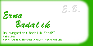 erno badalik business card